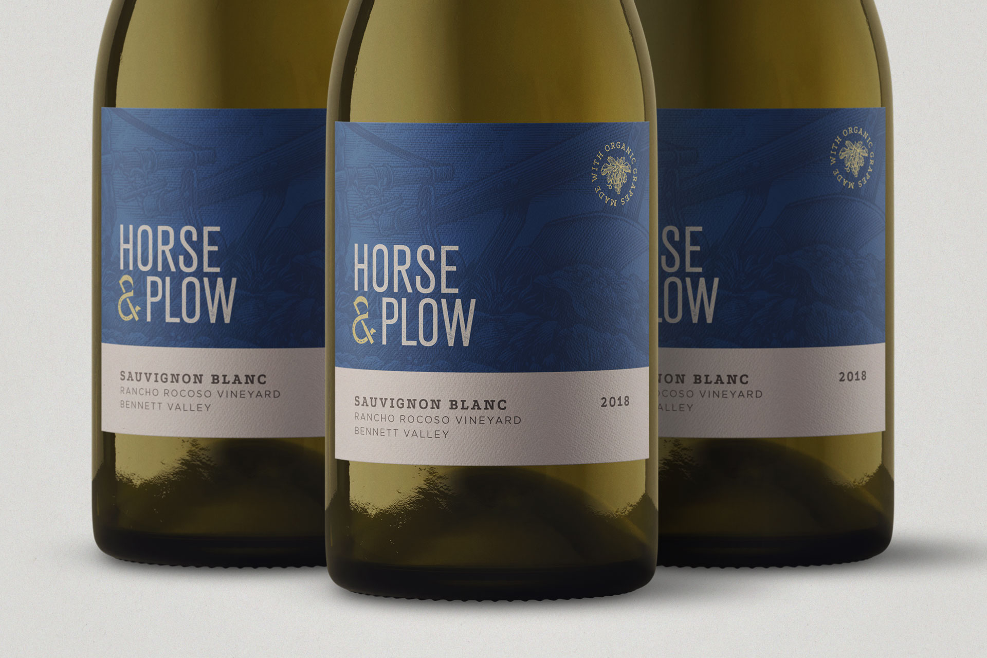 Horse and Plow white wine labels