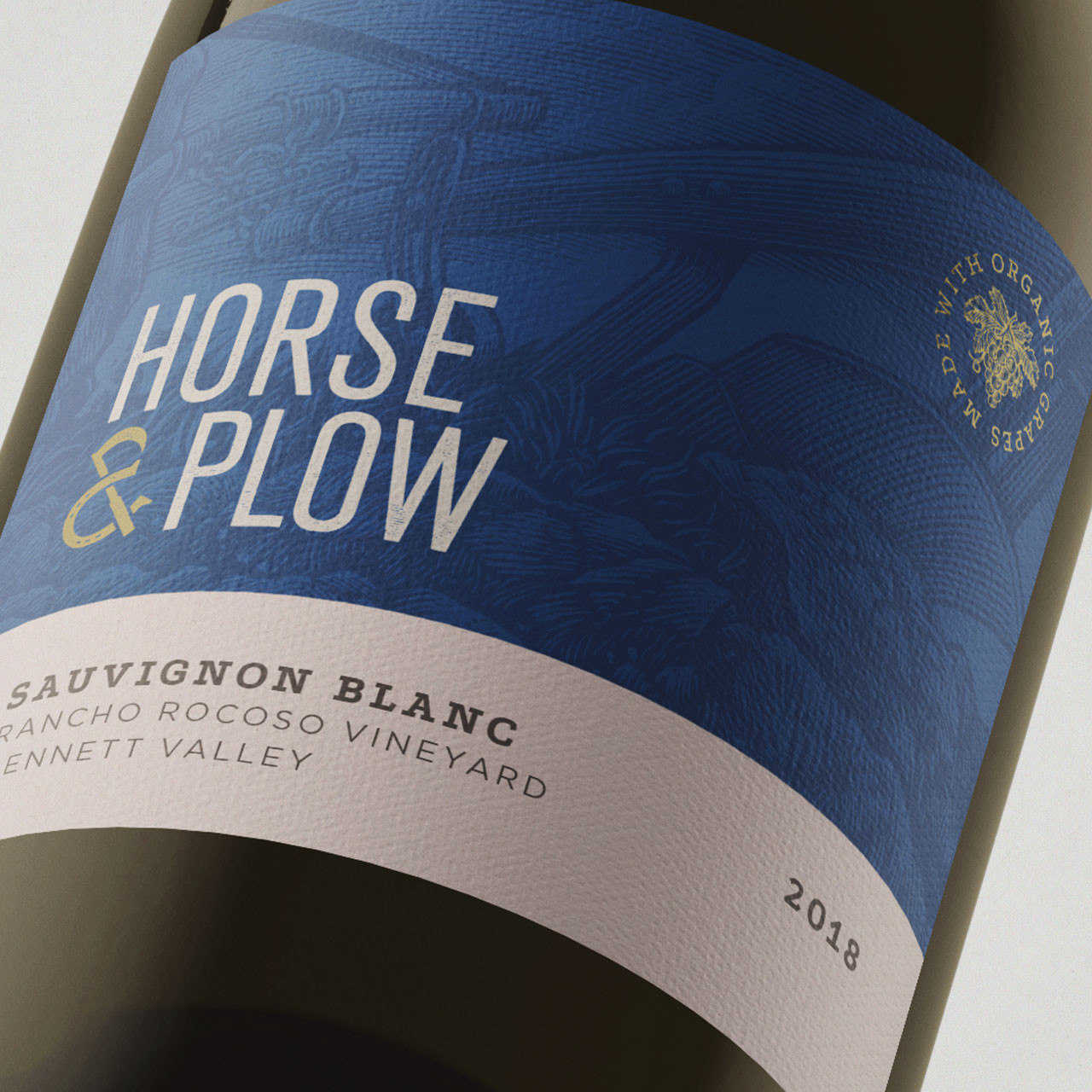 Horse and Plow white wine label