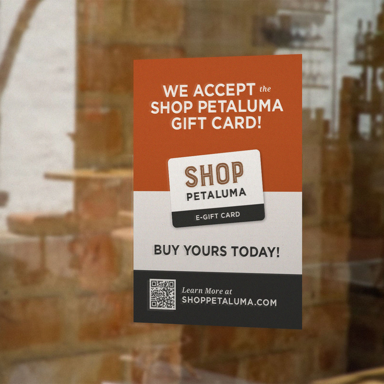Shop Petaluma window decal