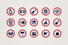 Icon examples that meet the SRJC brand guidelines