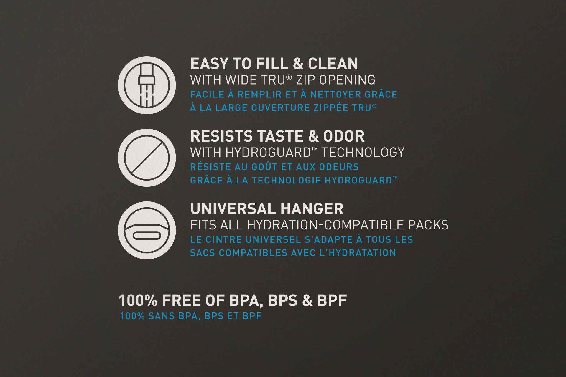 Camelbak Fusion Reservoir Packaging Icons